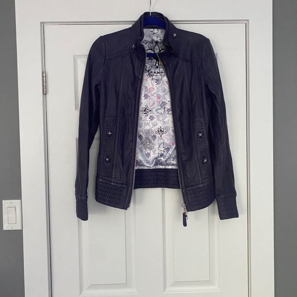Mackage Leather Jacket Women’s Purple Size XS - Picture 2 of 11